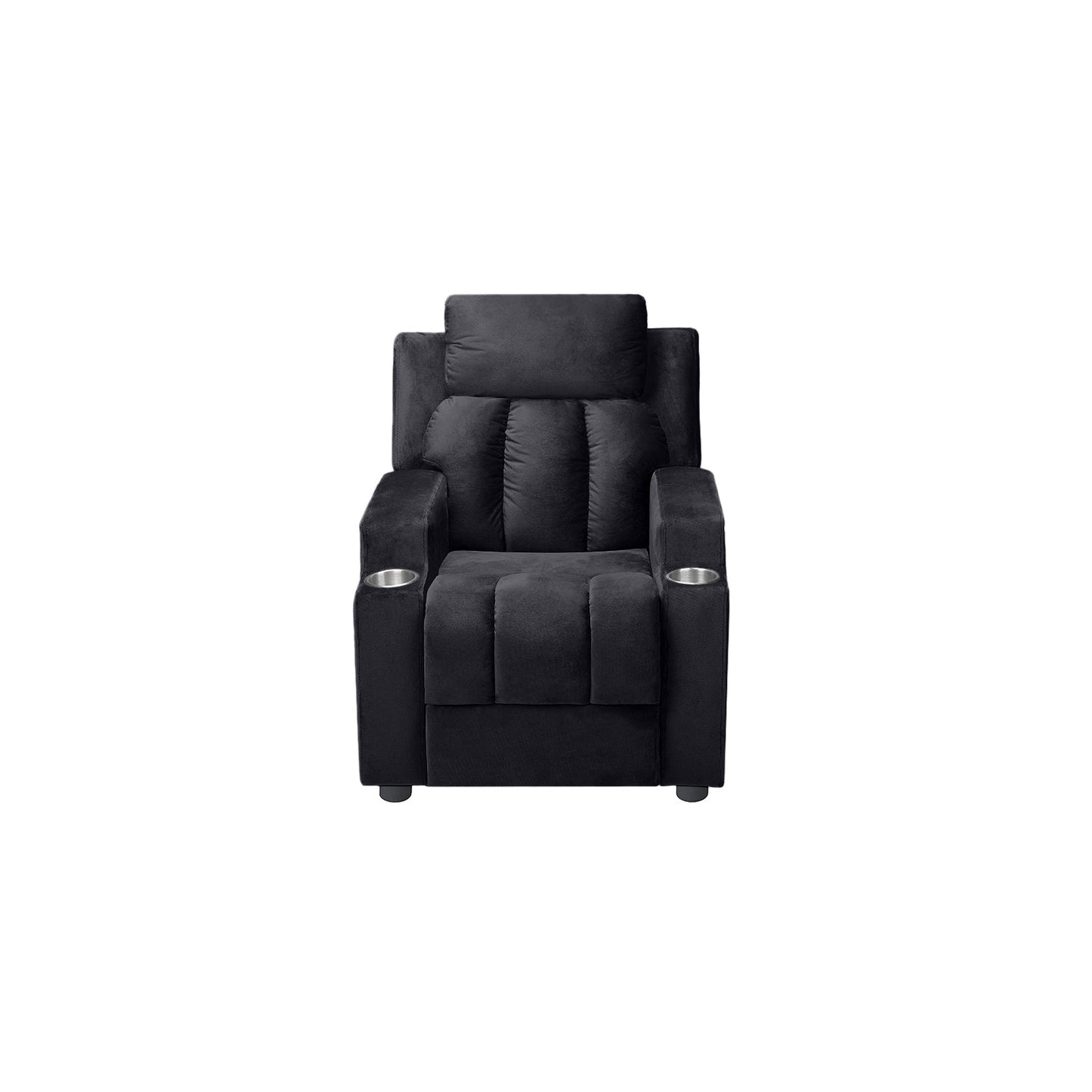 Deluxe Kids Recliner Chair with Footrest Headrest and 2 Cup Holders Microfiber Kids Recliner for Age 3+ Years