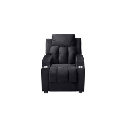 Deluxe Kids Recliner Chair with Footrest Headrest and 2 Cup Holders Microfiber Kids Recliner for Age 3+ Years