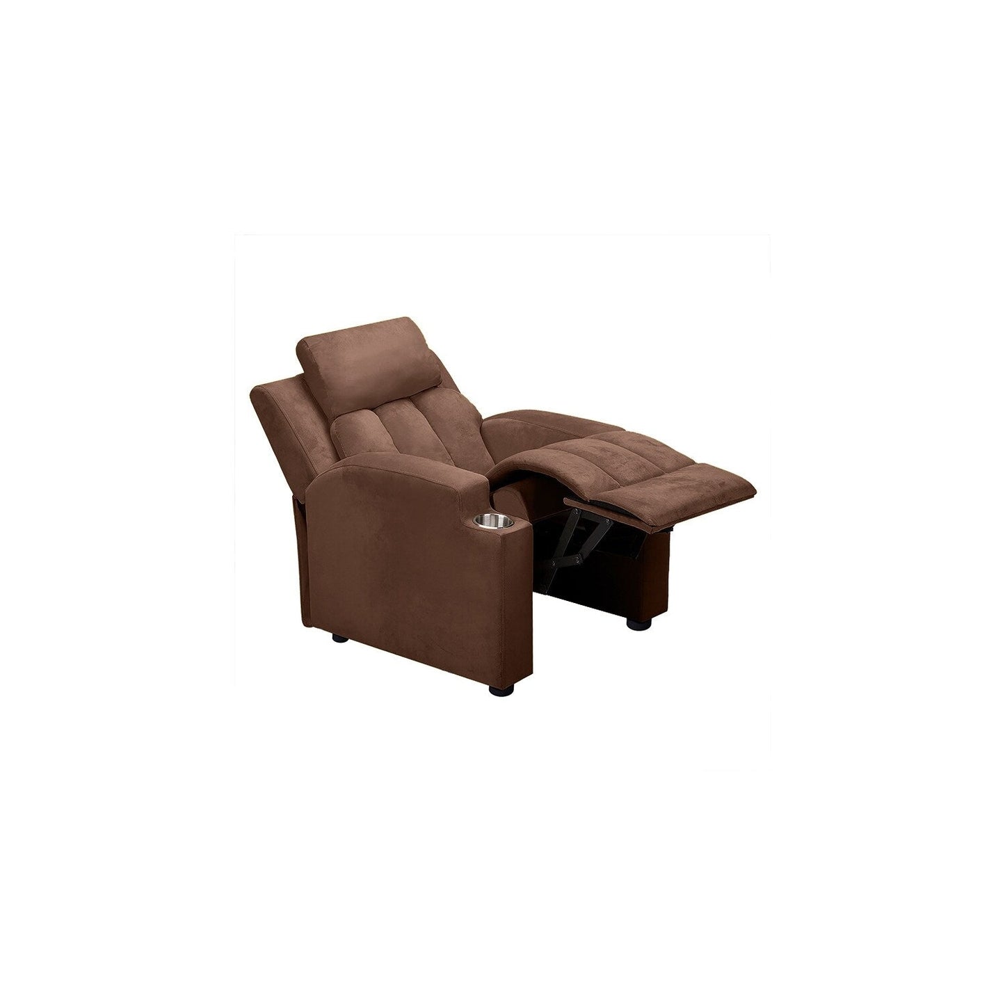 Deluxe Kids Recliner Chair with Footrest Headrest and 2 Cup Holders Microfiber Kids Recliner for Age 3+ Years