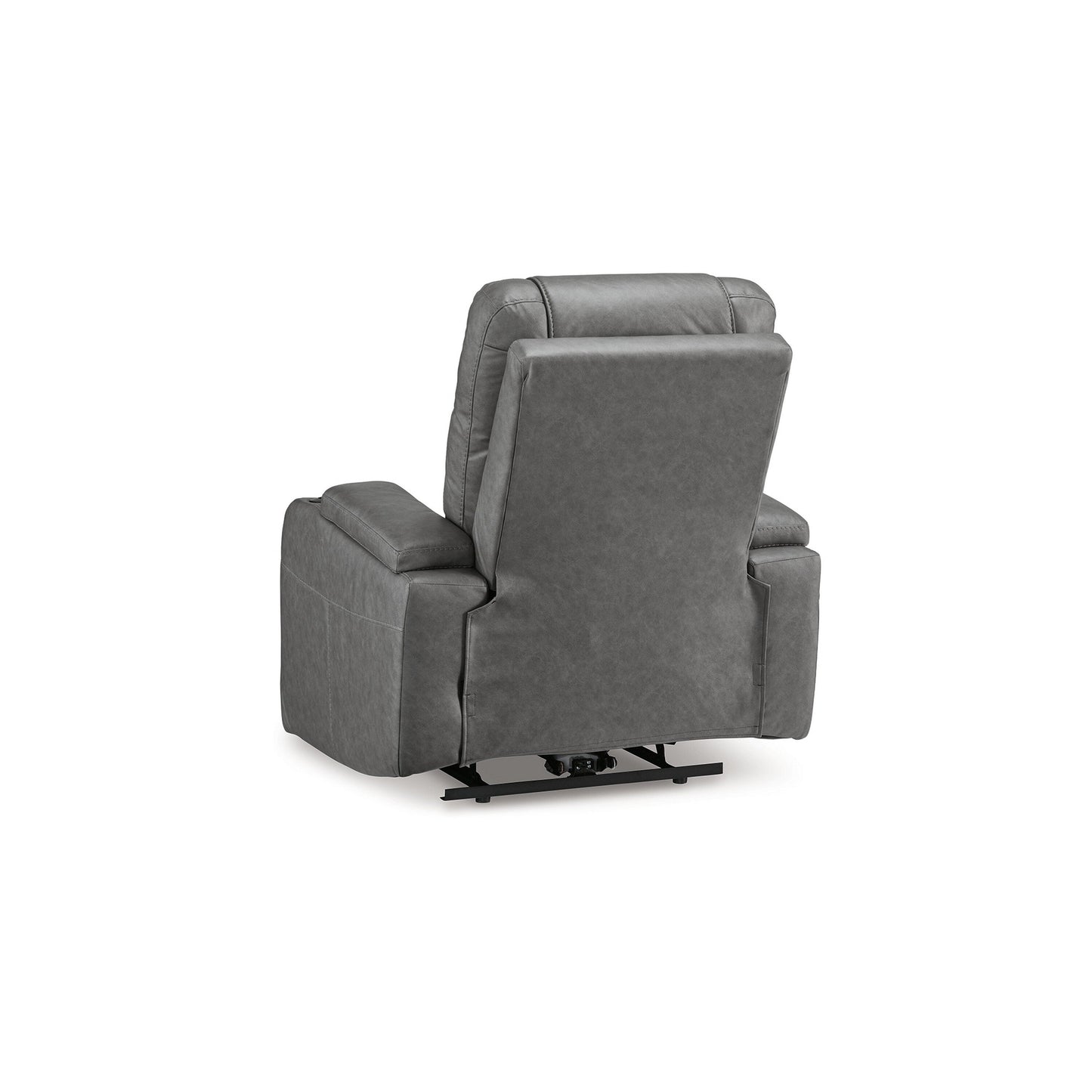 Scon Power Recliner Chair, 37 Inch, LED Light, Gray Faux Leather