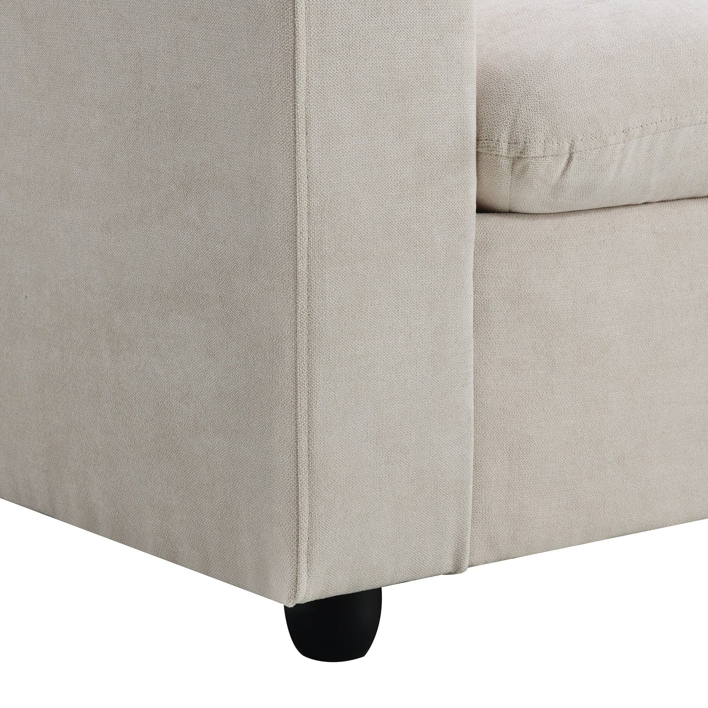 Sectional Sofa With Throw Pillows,L-Shaped Couch Set With Wide Seat,4 Seat Polyester Comfy Fabric Couch Set With Movable Ottoman
