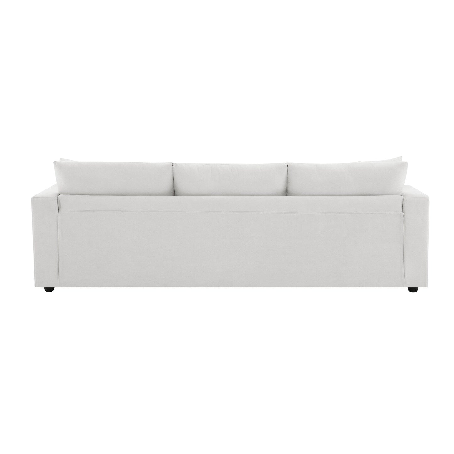 Sectional Sofa With Throw Pillows,L-Shaped Couch Set With Wide Seat,4 Seat Polyester Comfy Fabric Couch Set With Movable Ottoman
