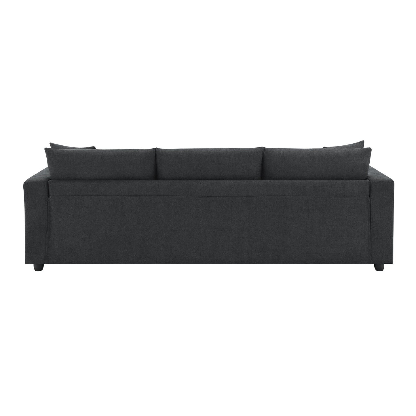 Sectional Sofa With Throw Pillows,L-Shaped Couch Set With Wide Seat,4 Seat Polyester Comfy Fabric Couch Set With Movable Ottoman
