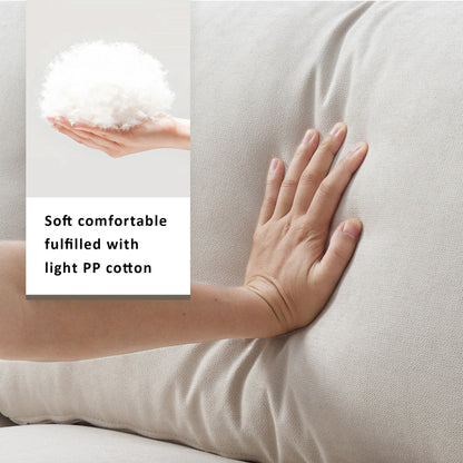 Sectional Sofa With Throw Pillows,L-Shaped Couch Set With Wide Seat,4 Seat Polyester Comfy Fabric Couch Set With Movable Ottoman