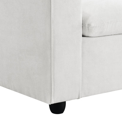 Sectional Sofa With Throw Pillows,L-Shaped Couch Set With Wide Seat,4 Seat Polyester Comfy Fabric Couch Set With Movable Ottoman