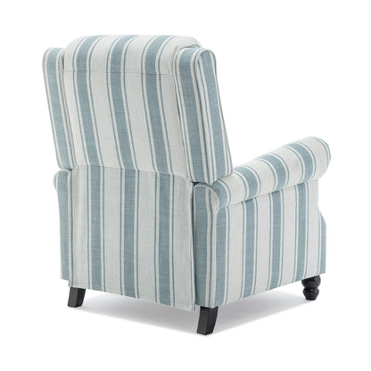 Mid-Century Nailhead PU Leather Linen Recliner