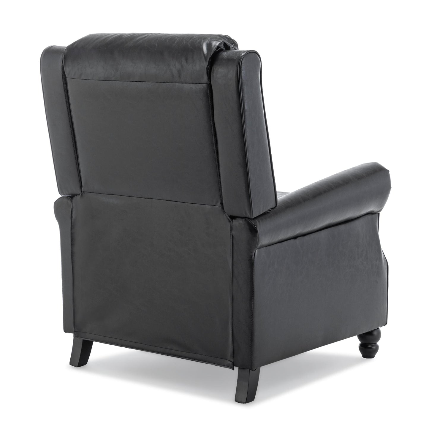 Mid-Century Nailhead PU Leather Linen Recliner