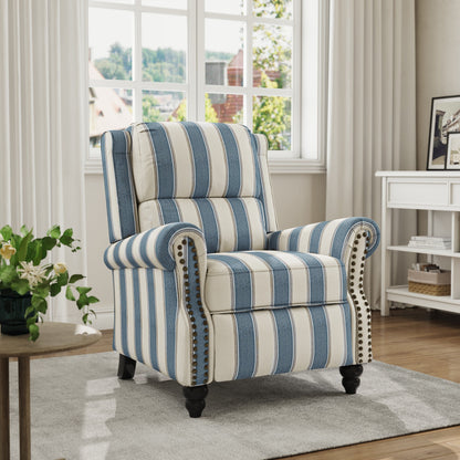 Mid-Century Nailhead PU Leather Linen Recliner