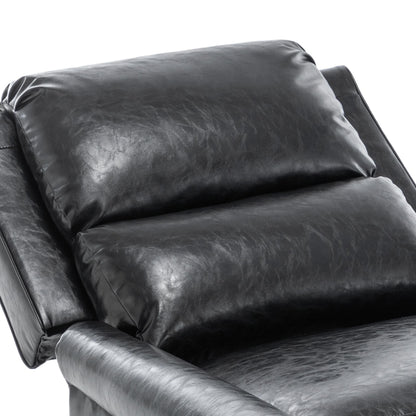 Mid-Century Nailhead PU Leather Linen Recliner