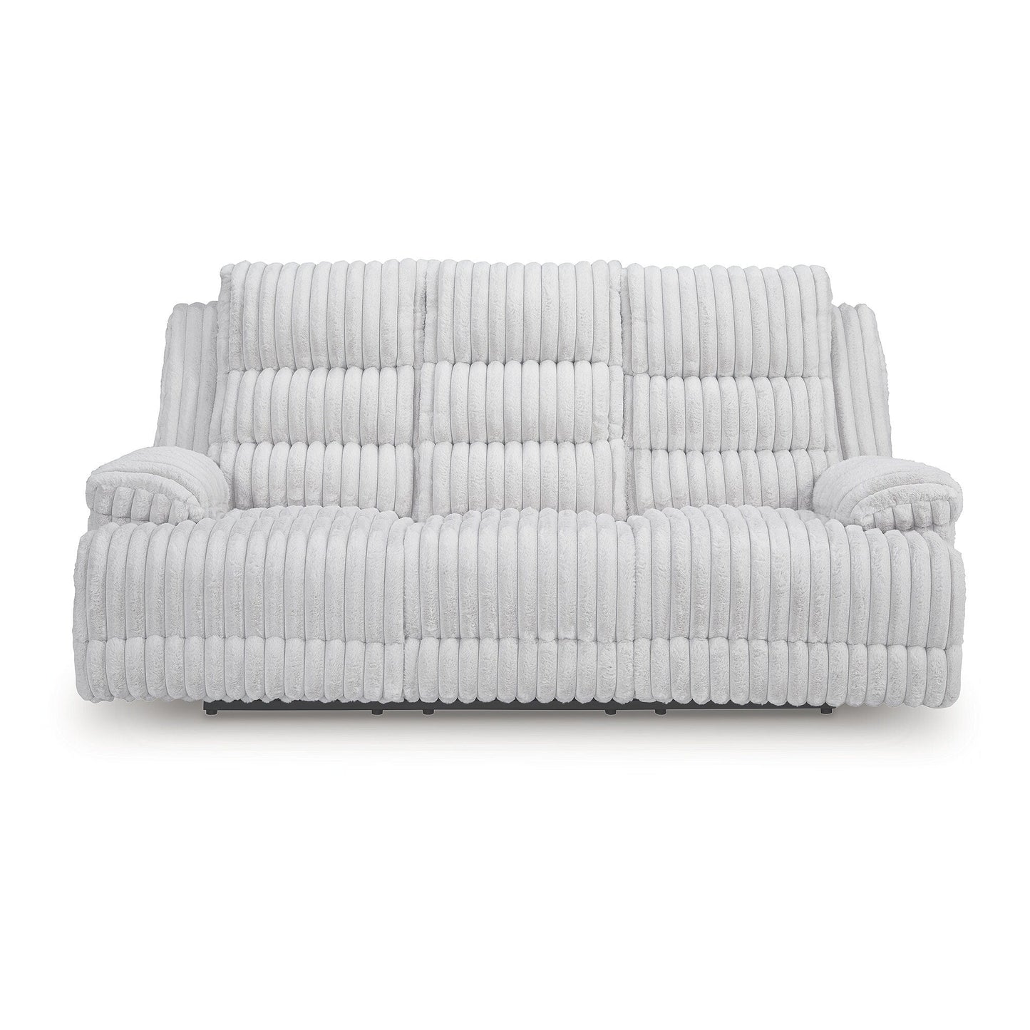Signature Design by Ashley Technique White Power Reclining Sofa with Drop Down Table - 90W x 42D x 46H