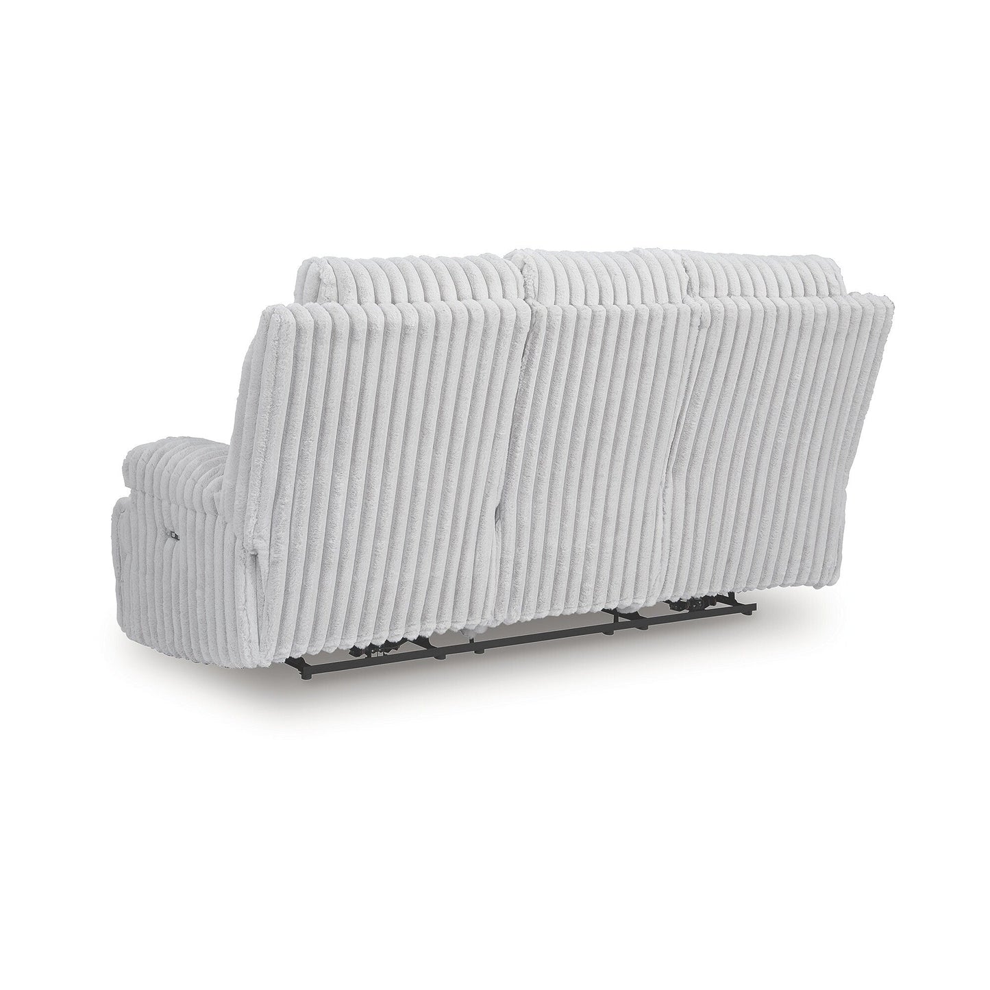 Signature Design by Ashley Technique White Power Reclining Sofa with Drop Down Table - 90W x 42D x 46H