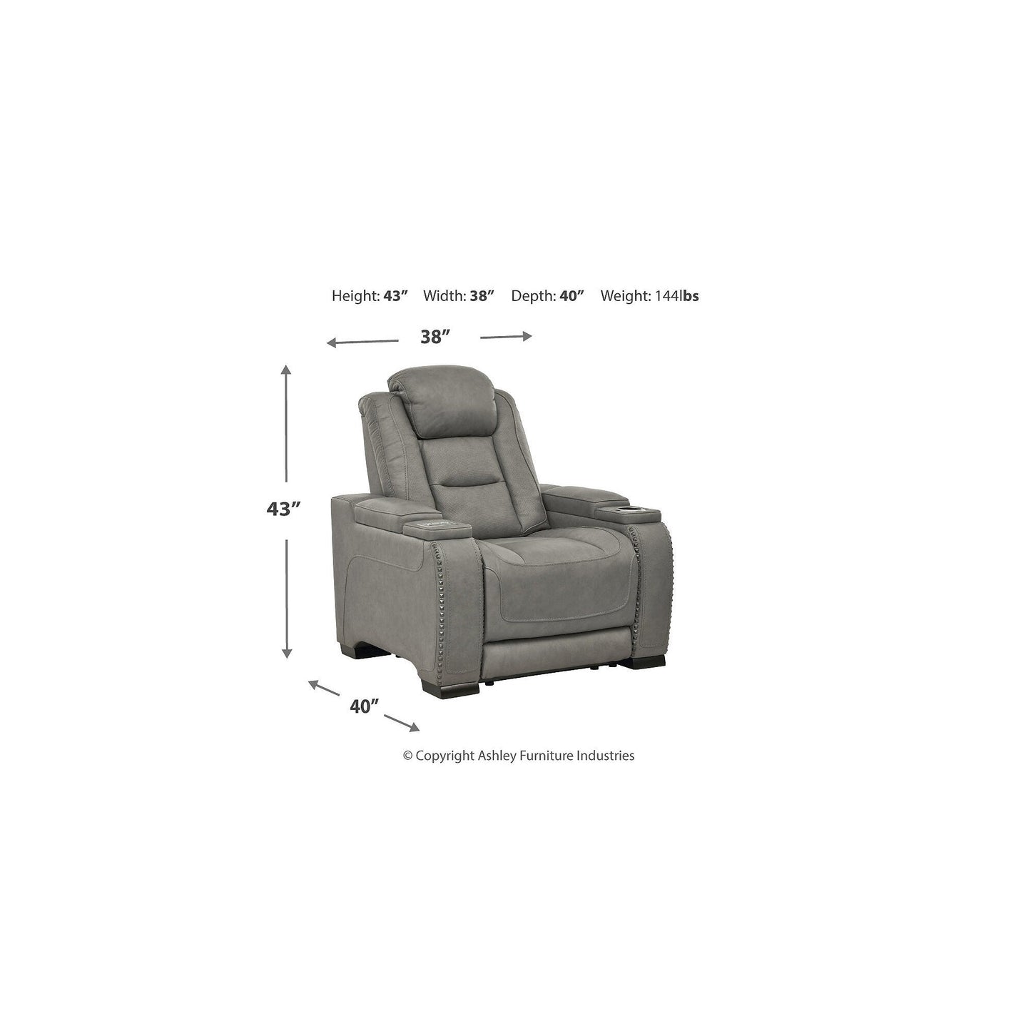 Signature Design by Ashley The Man-Den Gray 3-Piece Upholstery Package
