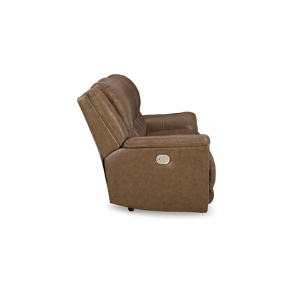 Signature Design by Ashley Trasimeno Caramel Power Reclining Sofa - 92 W x 40 D x 42 H