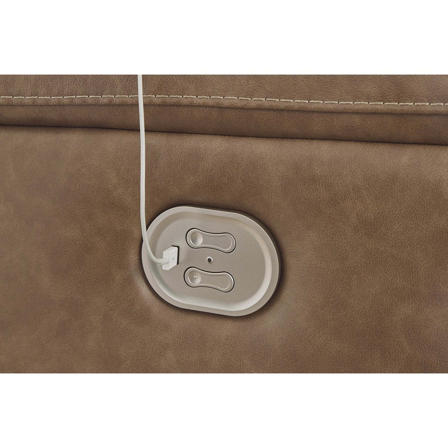 Signature Design by Ashley Trasimeno Caramel Power Reclining Sofa - 92 W x 40 D x 42 H