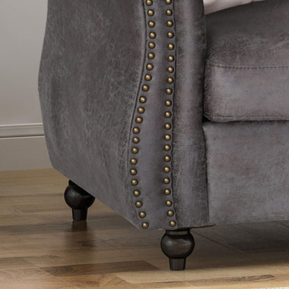 Slate Chesterfield Button Tufted 3-seater Sofa with Nailheads