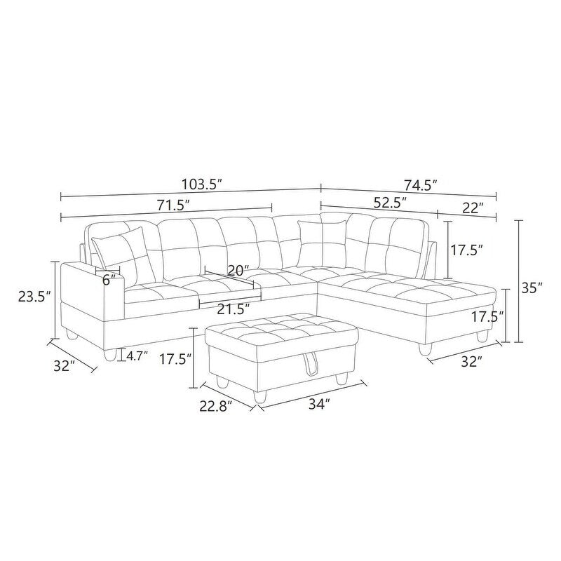 Sleek 3-Piece Black Faux Leather Couch Set, Modern Elegance for Your Living Room