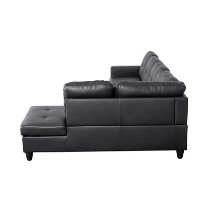 Sleek 3-Piece Black Faux Leather Couch Set, Modern Elegance for Your Living Room