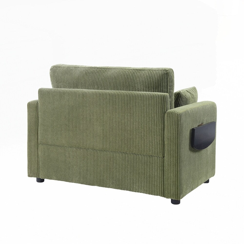 Sleeper Sofa Loveseat Sofa with a Foldable Mattress and Storage Pocket and Two USB Ports - 2 Seat