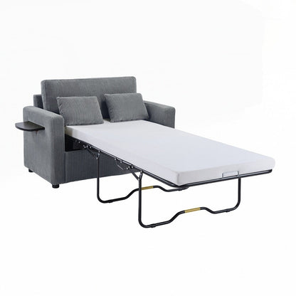 Sleeper Sofa Loveseat Sofa with a Foldable Mattress and Storage Pocket and Two USB Ports - 2 Seat