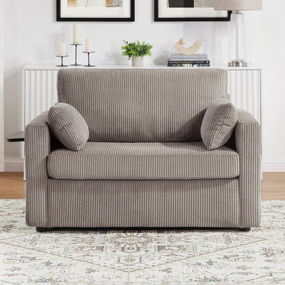 Sleeper Sofa Loveseat Sofa with a Foldable Mattress and Storage Pocket and Two USB Ports - 2 Seat