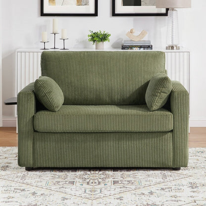 Sleeper Sofa Loveseat Sofa with a Foldable Mattress and Storage Pocket and Two USB Ports - 2 Seat