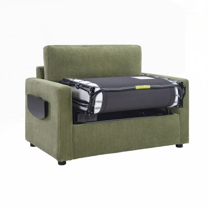 Sleeper Sofa Loveseat Sofa with a Foldable Mattress and Storage Pocket and Two USB Ports - 2 Seat