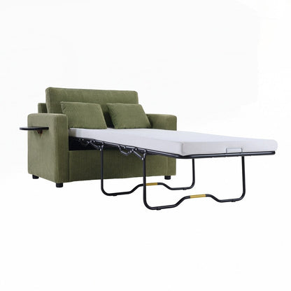 Sleeper Sofa Loveseat Sofa with a Foldable Mattress and Storage Pocket and Two USB Ports - 2 Seat