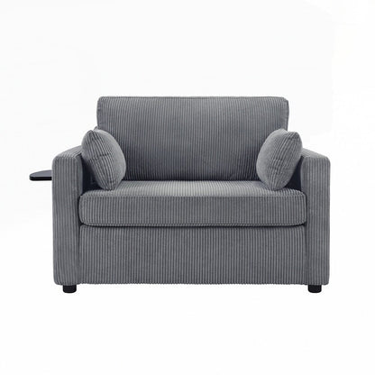 Sleeper Sofa Loveseat Sofa with a Foldable Mattress and Storage Pocket and Two USB Ports - 2 Seat