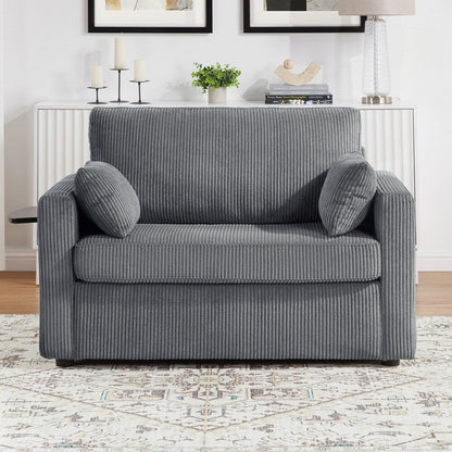 Sleeper Sofa Loveseat Sofa with a Foldable Mattress and Storage Pocket and Two USB Ports - 2 Seat