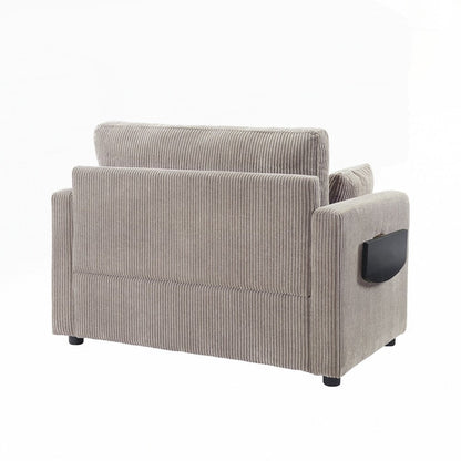 Sleeper Sofa Loveseat Sofa with a Foldable Mattress and Storage Pocket and Two USB Ports - 2 Seat