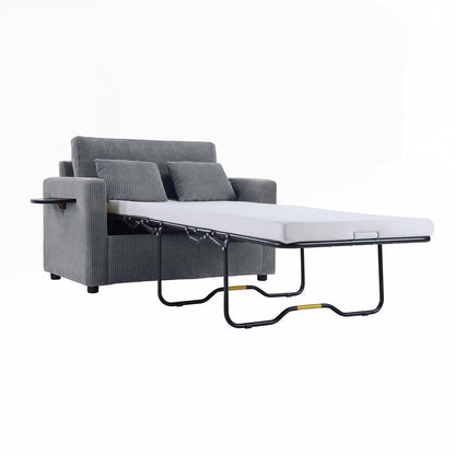 Sleeper Sofa Loveseat Sofa with a Foldable Mattress and Storage Pocket and Two USB Ports - 2 Seat