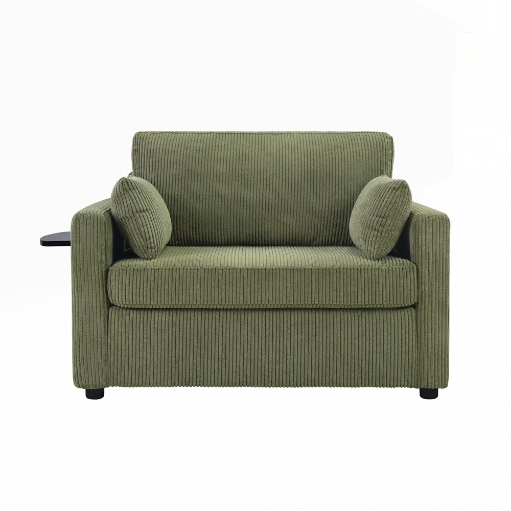 Sleeper Sofa Loveseat Sofa with a Foldable Mattress and Storage Pocket and Two USB Ports - 2 Seat