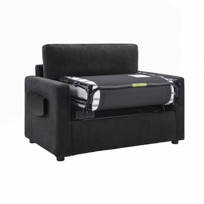 Sleeper Sofa Loveseat Sofa with a Foldable Mattress and Storage Pocket and Two USB Ports - 2 Seat