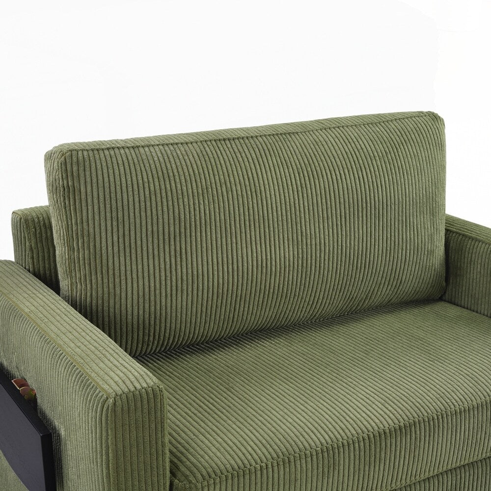 Sleeper Sofa Loveseat Sofa with a Foldable Mattress and Storage Pocket and Two USB Ports - 2 Seat