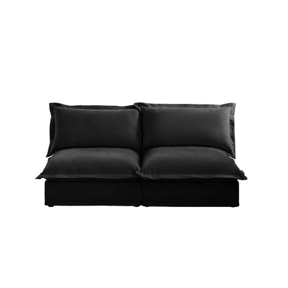 Slipcovered 2 Seater Armless Sofa, Free Combination Convertible Slipcovered Sofa