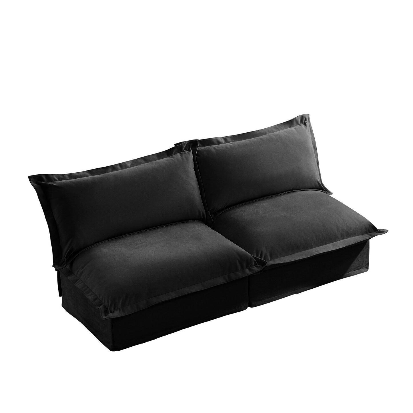 Slipcovered 2 Seater Armless Sofa, Free Combination Convertible Slipcovered Sofa