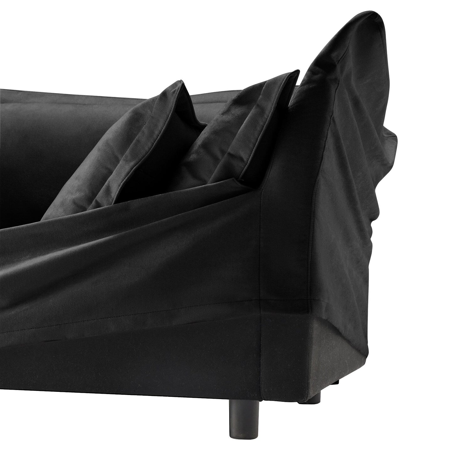 Slipcovered Long Sofa, 4 Seater Sofa with Removable Cover, Extra Deep Couch for Living Room