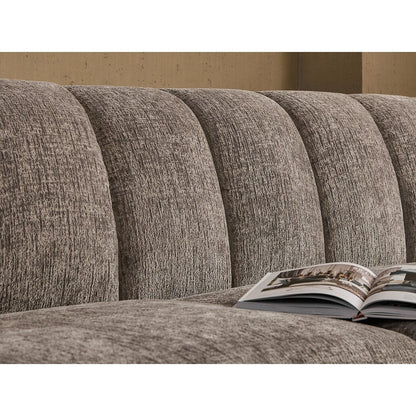 Slope Arm Chenille Fabric Rectangle Sectional Sofa Scallop Sofa