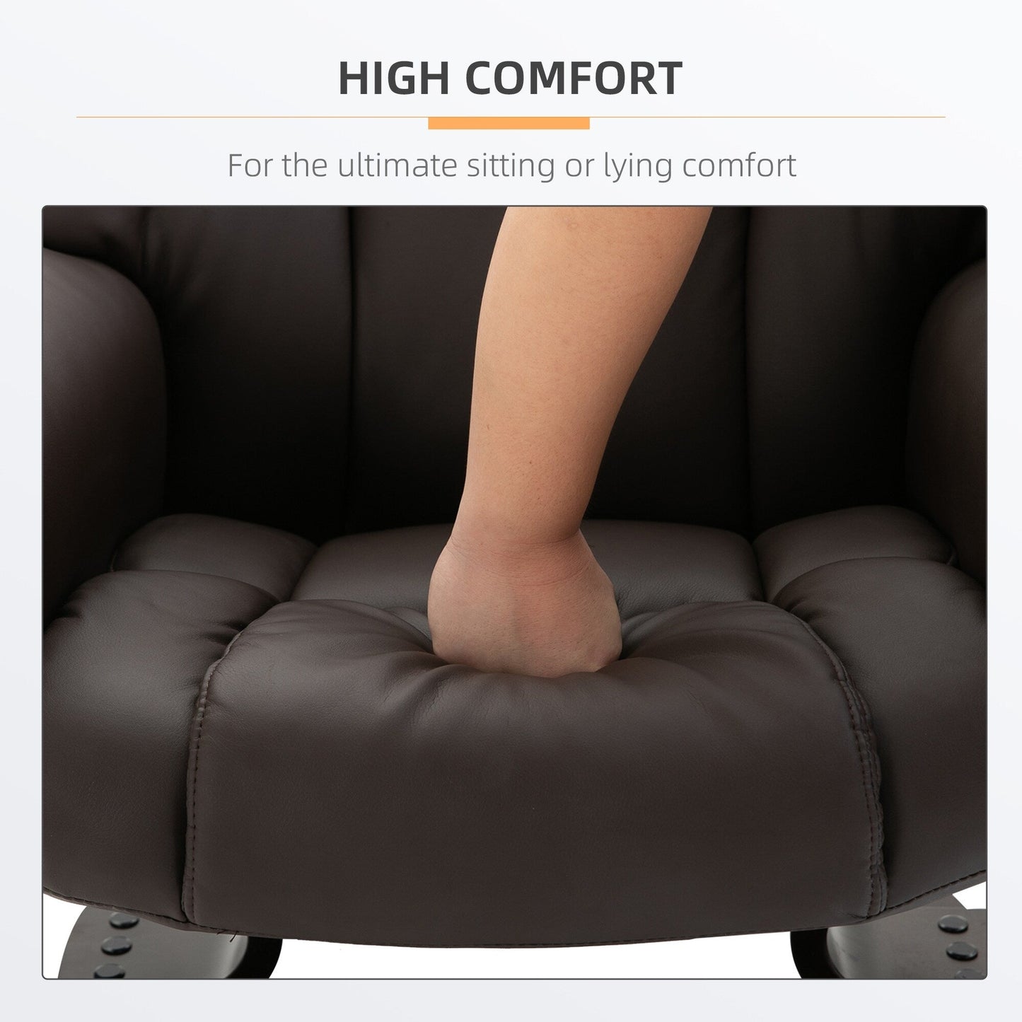 Small Faux Leather Recliner with Ottoman, 10-Zone Massage, 360° Swivel, and Remote Control
