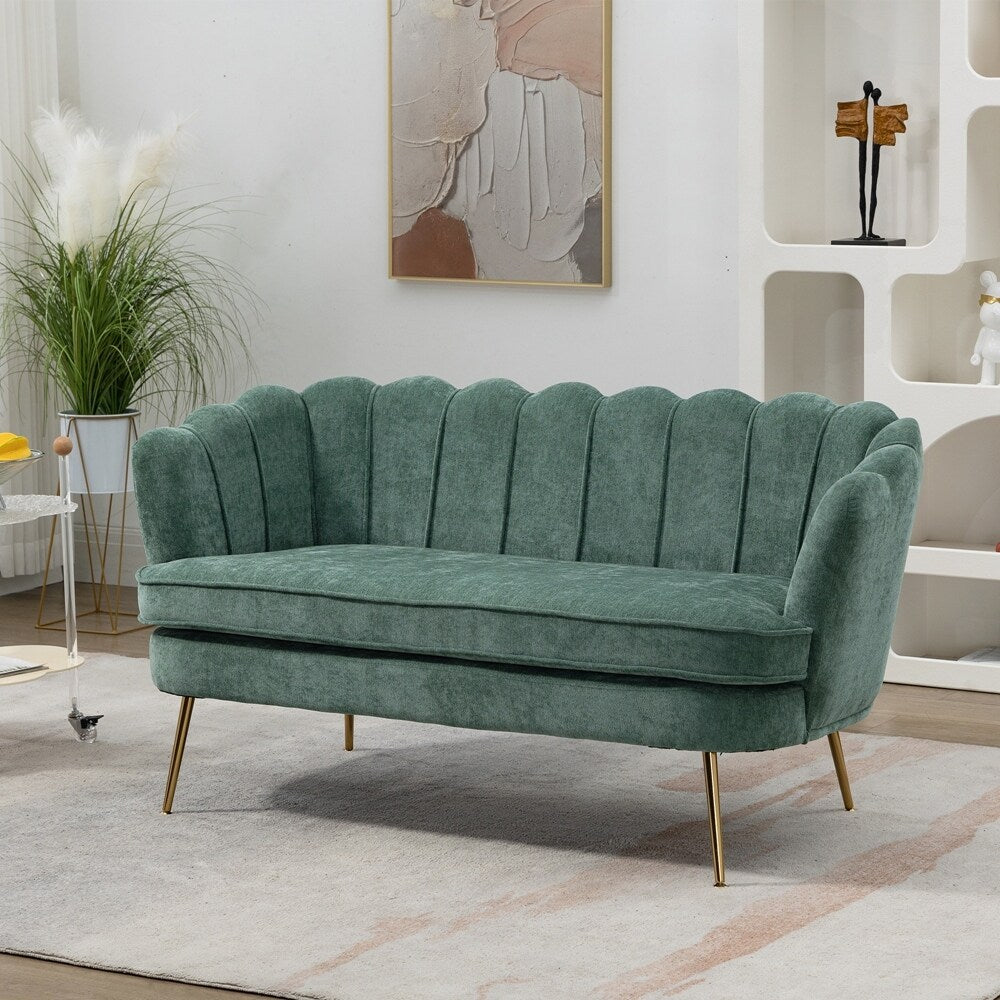 Small Mini Room Couch Two-Seater Sofa with Gold Metal Leg - 2 Seat