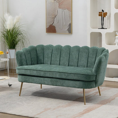 Small Mini Room Couch Two-Seater Sofa with Gold Metal Leg - 2 Seat