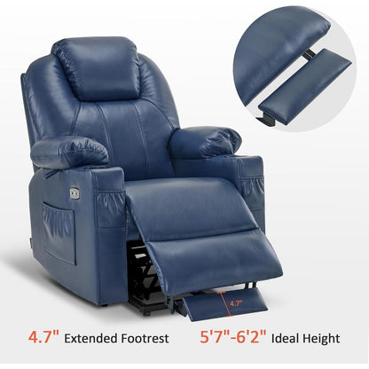MCombo Small Power Lift Recliner Chair with Massage and Heat for Elderly, 3 Positions and USB Ports Faux leather 7141