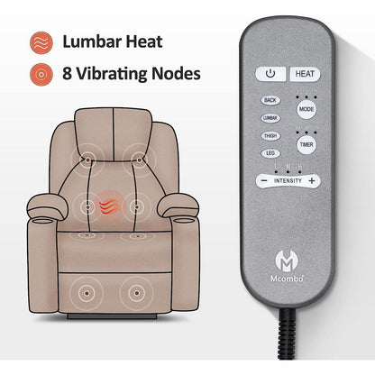 MCombo Small Power Lift Recliner Chair with Massage and Heat for Elderly, 3 Positions and USB Ports Faux leather 7141
