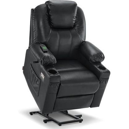 MCombo Small Power Lift Recliner Chair with Massage and Heat for Elderly, 3 Positions and USB Ports Faux leather 7141