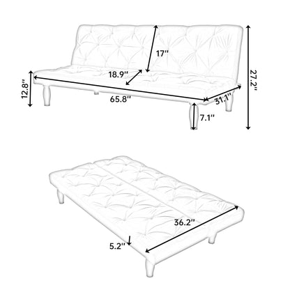 Sofa-to-Bed Evolution: 66 Black Velvet Sofa Bed Transforms Seamlessly, Ideal for Family Living Rooms,Apartments,and Bedrooms