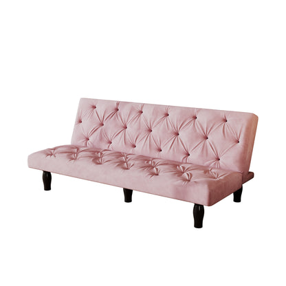 Sofa-to-Bed Evolution: 66 Black Velvet Sofa Bed Transforms Seamlessly, Ideal for Family Living Rooms,Apartments,and Bedrooms