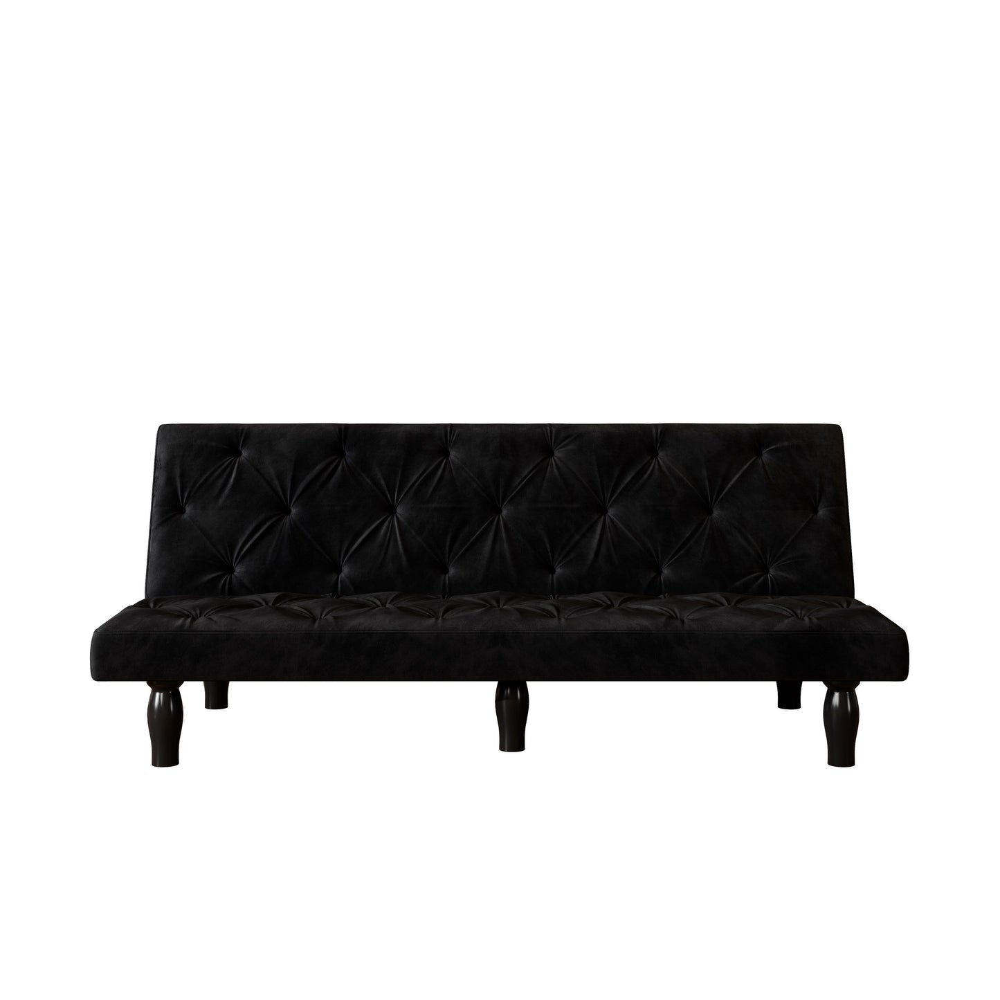 Sofa-to-Bed Evolution: 66 Black Velvet Sofa Bed Transforms Seamlessly, Ideal for Family Living Rooms,Apartments,and Bedrooms
