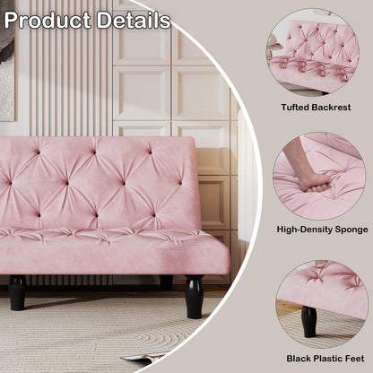 Sofa-to-Bed Evolution: 66 Black Velvet Sofa Bed Transforms Seamlessly, Ideal for Family Living Rooms,Apartments,and Bedrooms