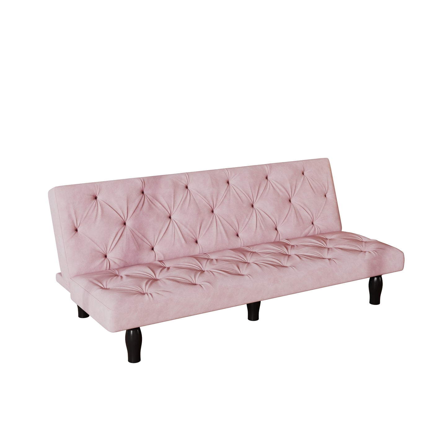 Sofa-to-Bed Evolution: 66 Black Velvet Sofa Bed Transforms Seamlessly, Ideal for Family Living Rooms,Apartments,and Bedrooms