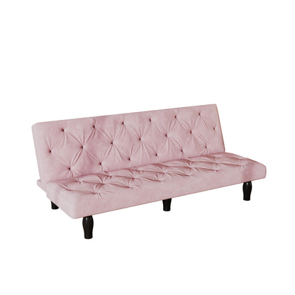 Sofa-to-Bed Evolution: 66 Black Velvet Sofa Bed Transforms Seamlessly, Ideal for Family Living Rooms,Apartments,and Bedrooms